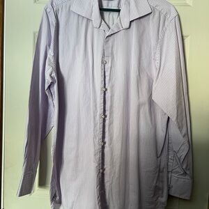 Hickey Freeman Lavender Striped Dress Shirt